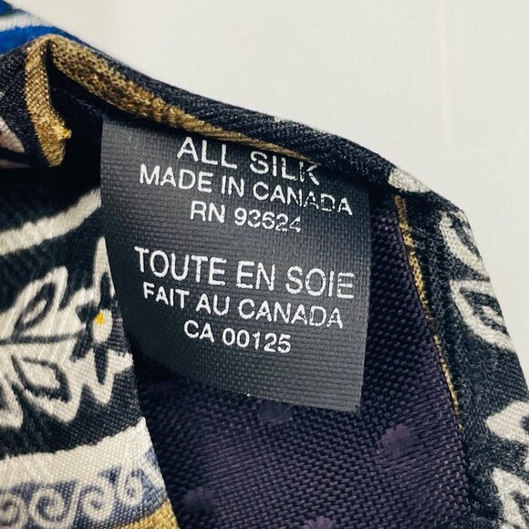 ✨ 2 for 20 ✨ Handsome Striped Gold and Blue Silk Necktie - Picture 6 of 8